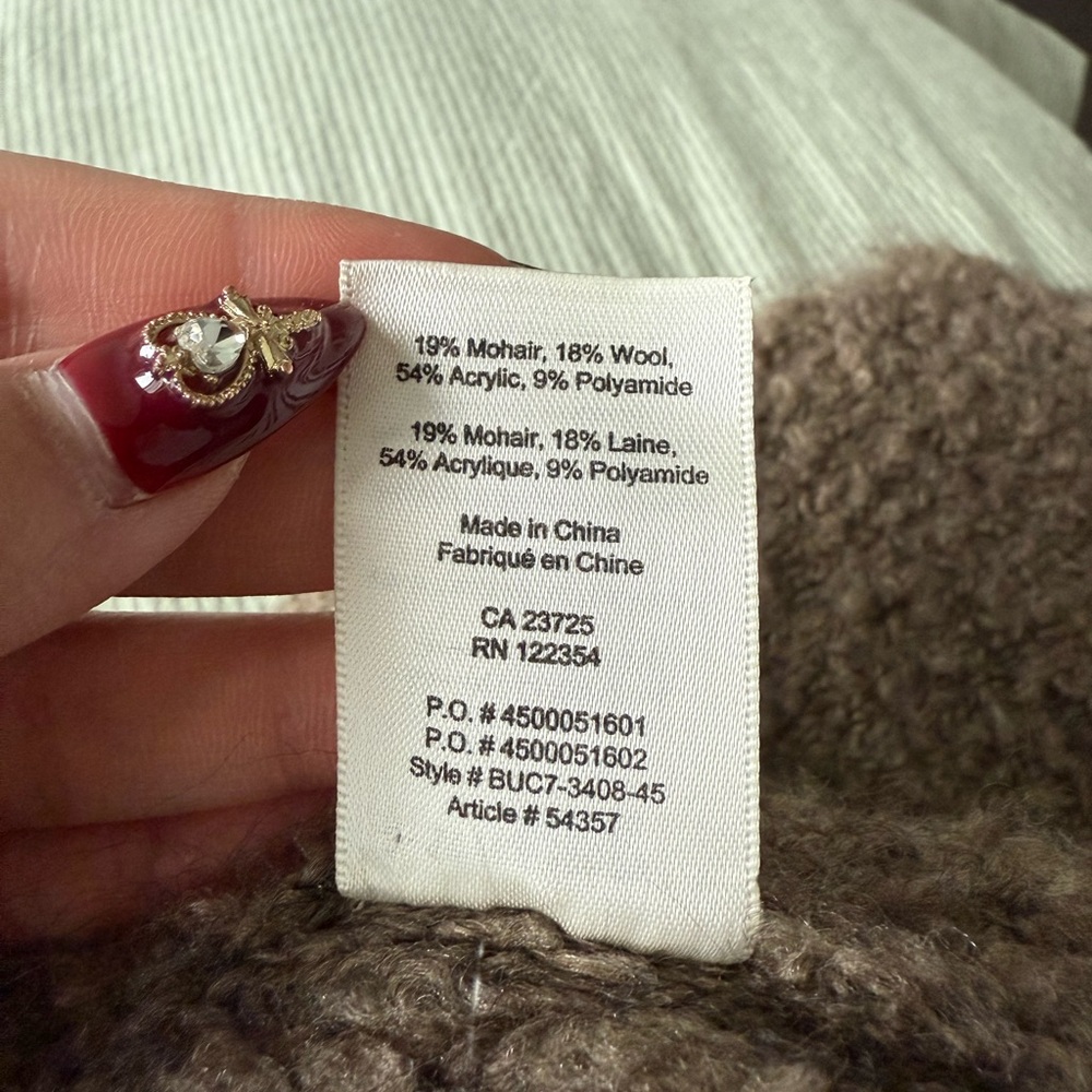 Wilfred Free Boucle Mohair/Wool Cardigan, Brown - Picture 5 of 5